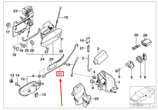 51218215698 - BMW 7 E38 Bowden train front right door 51218215698 8215698 new original