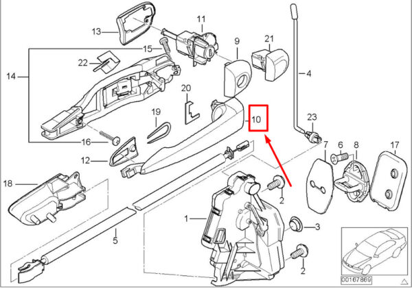 51218216126 - BMW 3 SERIES E46 EXTERIOR DOOR HANDLE REAR RIGHT 8216126 51218216126 NEW GENUINE
