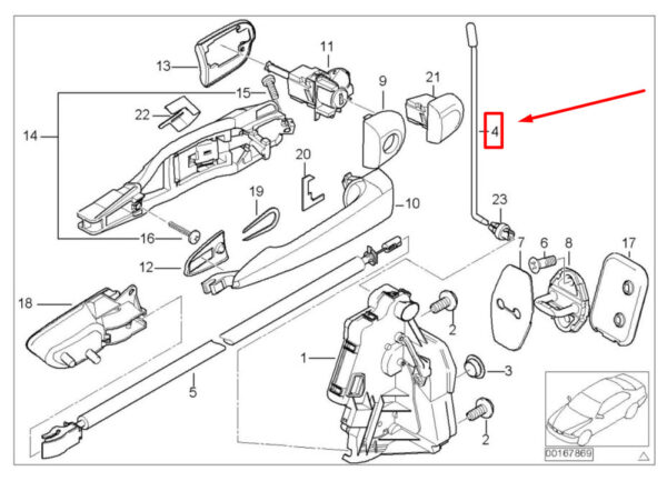 51218254088 - OEM BMW M3 E46 316Ci 318Ci 320cd 320Ci RIGHT OPERATION ROD 51218254088 NEW