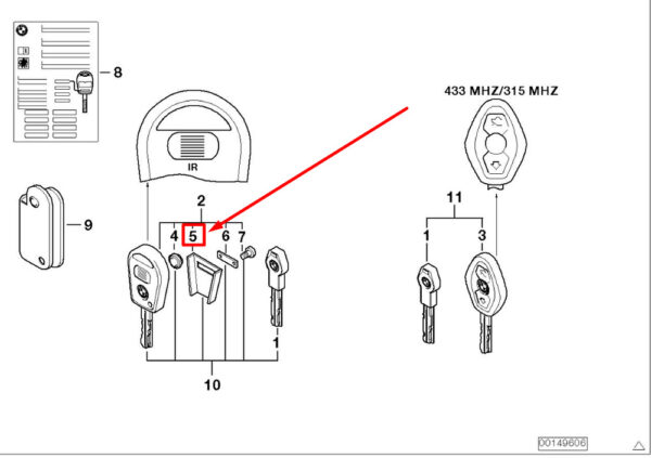 51218354414 - NEW BMW X3 E83 KEY COVER 51218354414 8354414 ORIGINAL