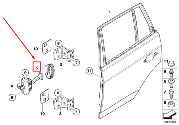 51223452822 - NEW BMW X3 E83 REAR RIGHT DOOR - STICKY 3452822 51223452822 ORIGINAL