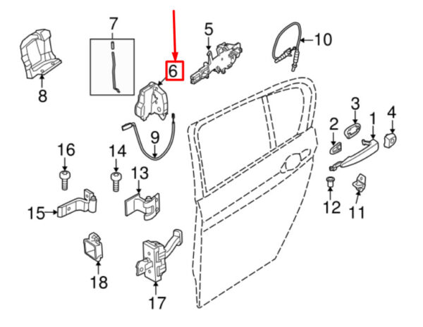 51227060296 - BMW 5 F10 Rear Door Lock Latch Assembly 7060296 51227060296 NEW GENUINE