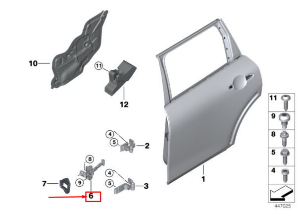 51227460535 - NEW MINI CLUBMAN F54 REAR LEFT DOOR BRAKE 7460535 51227460535 ORIGINAL