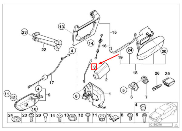 51228205801 - NEW BMW 5 E39 REAR LEFT OPERATING ROD 51228205801 8205801 ORIGINAL