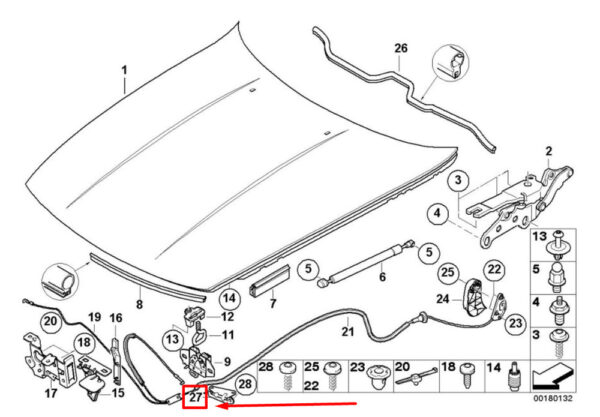 51237176352 - NEW BMW Z4 COUP� E86 BOWDEN TRAIN HOLDER F 7176352 51237176352 ORIGINAL