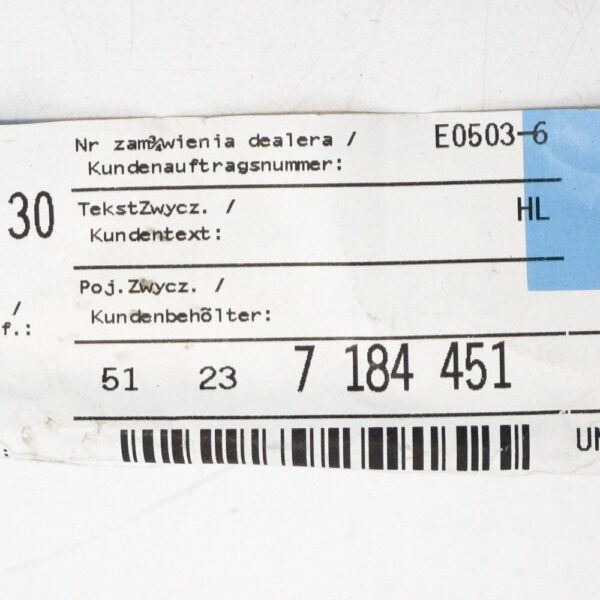 51237184451 - BMW 5 E61 new hood release cable rear 7184451 51237184451 2005