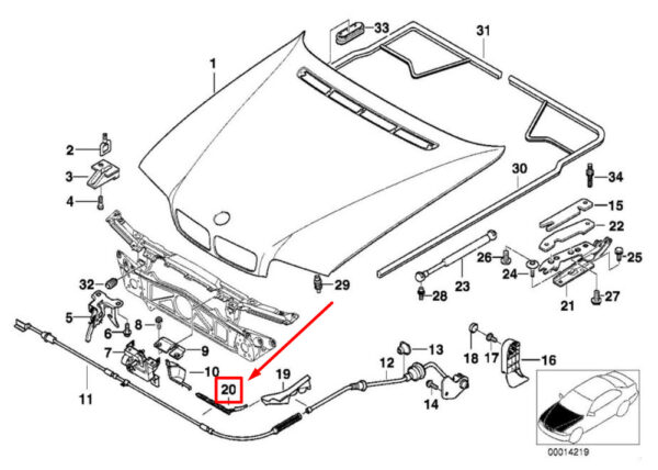 51238186900 - BMW 7 SERIES E38 BOWDEN CABLE PROTECTION STRIP RIGHT 51238186900 8186900 NEW GENUINE