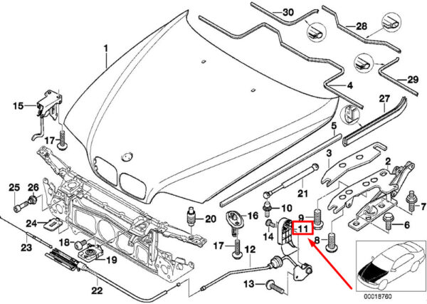 51238226620 - NEW BOWDEN CABLE LEVER BMW E38 E39 520I 523I 2.4 525D 525I 51238226620 GENUINE