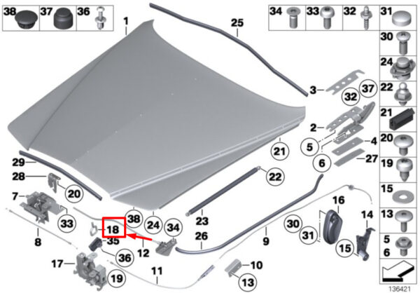 51238240331 - NEW BMW E65 E66 E85 745I 760I Z4 FRONT CAB BRACKET 51 23 8 240 331 02-04