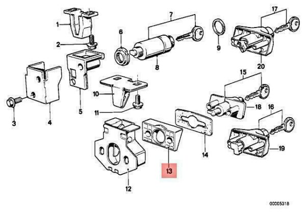 51241862344 - OEM BMW E12 E24 E28 518 518I 520 520I INTERMEDIATE PLATE ASSY 51241862344 NEW