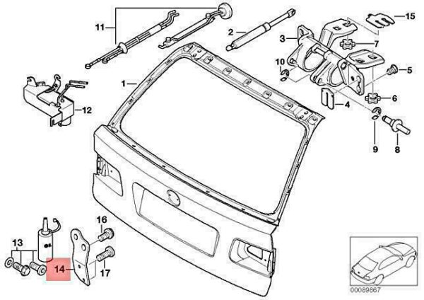 51247004881 - OEM BMW E39 520D 520I 523I 525D INCLINATION INDICATOR BRACKET 51247004881 NEW
