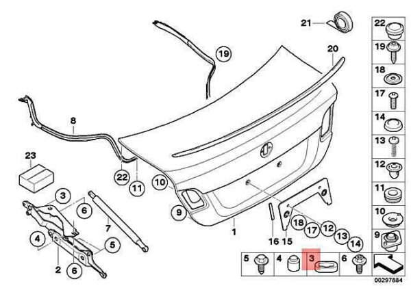 51247145085 - NEW BMW M3 M2 M3 CRT E82 E88 E90 E92 F22 F23 F87 STOP BUFFER 51247145085