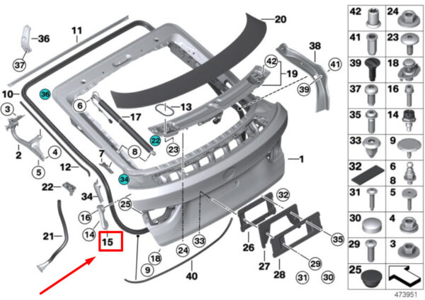 51247295605 - NEW BMW F34 318D 320D 320DX 320I 320IX 325D LEFT OUTER SUPPORT 51247295605 14-18