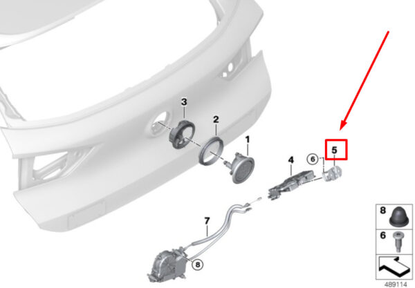 51247473763 - NEW MINI -LANDMANN F60 TRUNK LID CATCH BRACKET 51247473763 7473763 GENUINE