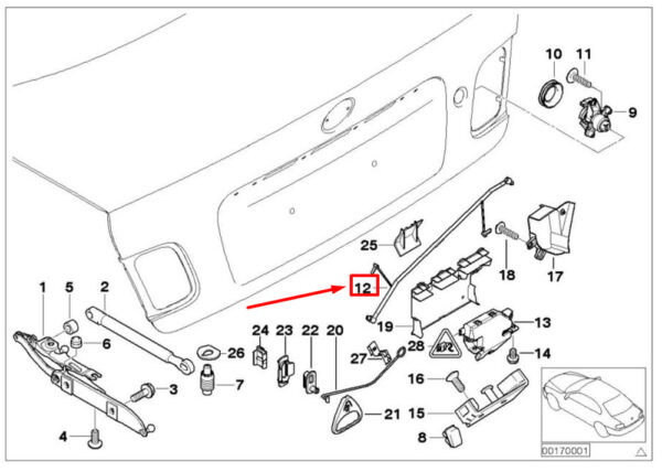 51248203772 - BMW 3 SERIES E46 BOOT LID CONNECTING ROD 8203772 51248203772 NEW GENUINE