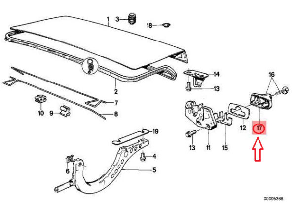 51249061876 - BMW 3 E30 Trunk Lock Repair  51249061876 NEW GENUINE