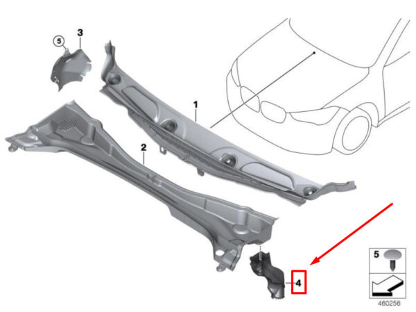 51317355438 - NEW BMW X2 F39 RIGHT DISCHARGE DUCT 51317355438 7355438 ORIGINAL