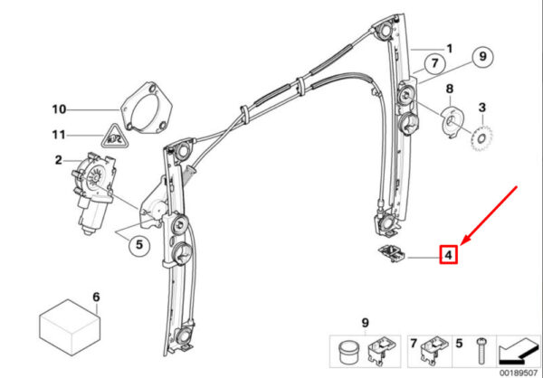 51337075383 - NEW OEM MINI COOPER R50 FRONT WINDOW REGULATOR SUPPORT SET 51337075383 GENUINE