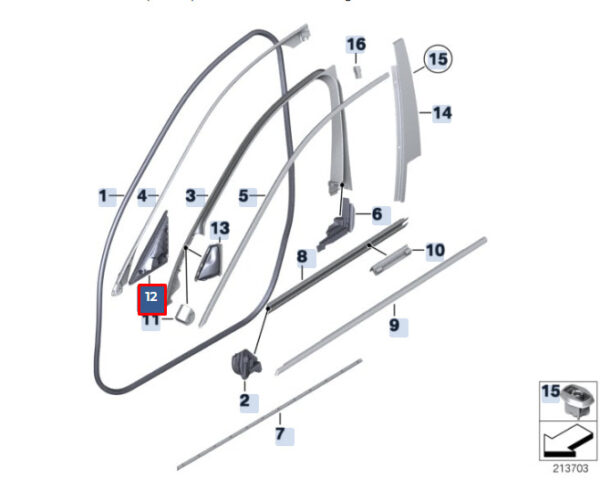 51337182010 - New BMW 5 F10 Exterior Mirror Triangle Seal 51337182010 7182010 Genuine