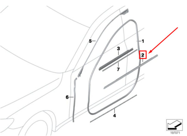 51337185227 - NEW BMW 7 F01, F02 FRONT LEFT DOOR CHANNEL COVER 51337185227 7185227 ORIGINAL