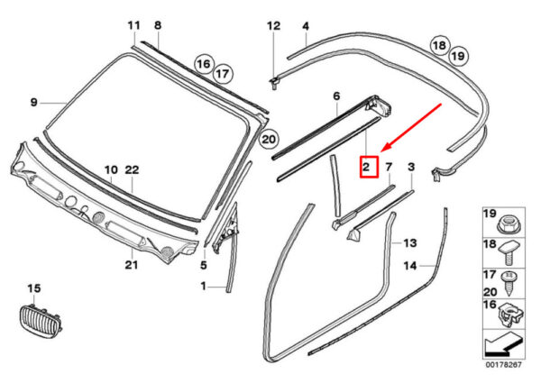51337190868 - BMW 1 CONVERTIBLE E88 FRONT RIGHT BELT STRIP 51337190868 7190868 NEW GENUINE