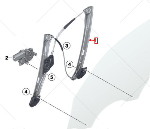 51337281881 - BMW 1 F20 Front Left Door Window Glass Lifter  51337281881 NEW GENUINE