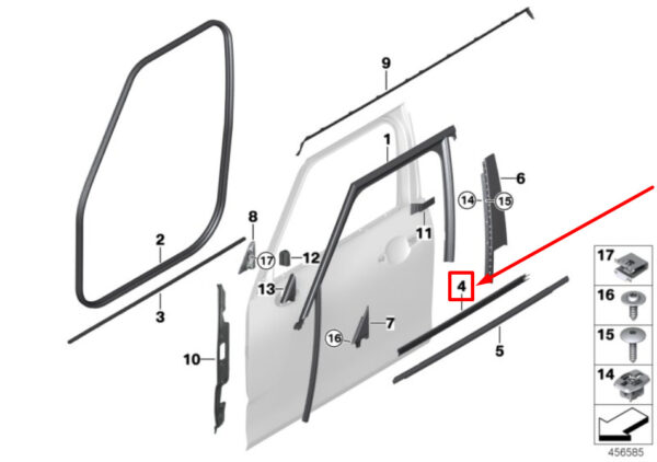 51337344167 - NEW MINI F54 FRONT LEFT IN DOOR DUCT SEALER 51337344167 7344167 GENUINE