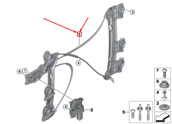 51337390241 - MINI COUNTRYMAN F60 FRONT LEFT WINDOW REGULATOR 51337390241 NEW GENUINE