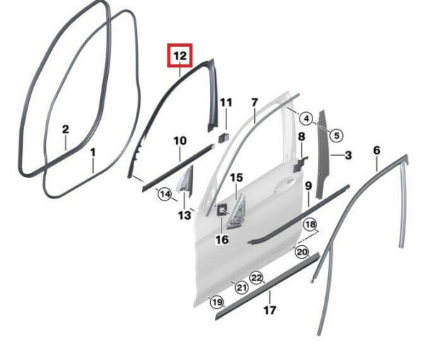 51337410298 - OEM BMW X3 G01 FRONT RIGHT DOOR WINDOW BORDER COVER 51337410298 7410298 GENUINE
