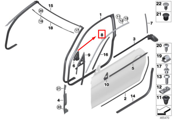 51337433331 - BMW F32, F82 door side frame front left 7433331 51337433331 NEW ORIGINAL