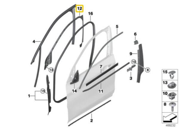 51337435817 - New Genuine BMW X1 Series F48 Set Of Door Tweeter Speaker & Covers