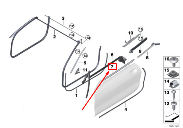51337456034 - BMW 8 G14 Front Right Outer Door Duct Cover 7456034 51337456034 NEW GENUINE