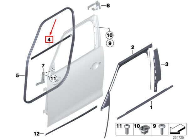 51339800545 - MINI COUNTRYMAN R60 WINDOW DUCT COVER LEFT INNER LEFT 51339800545 GENUINE