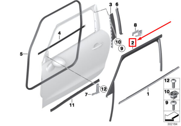 51339808768 - NEW MINI PACEMAN R61 FRONT RIGHT DOOR WINDOW MANUAL 51339808768 9808768