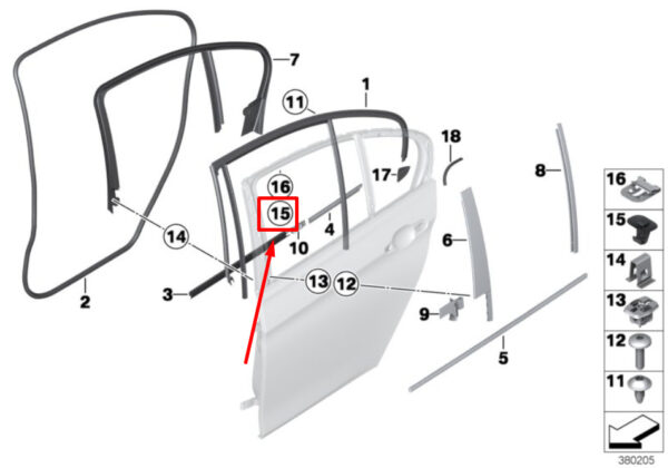 51347120805 - NEW BMW 3 F30, F80 WINDOWS SUNBLOCK HOOK 51347120805 7120805 ORIGINAL