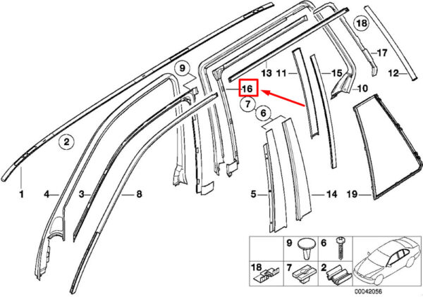 51348210880 - NEW BMW 5 E39 REAR RIGHT UPPER DOOR SEAL 8210880 51348210880 GENUINE