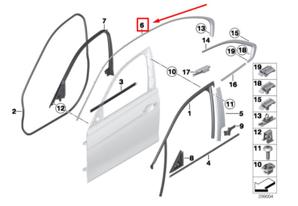 51357263231 - NEW BMW 3 F30, F80 LEFT ROOF STRIP TRIM 7263231 51357263231 ORIGINAL