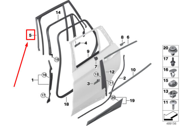 51357420836 - NEW BMW X2 F39 REAR RIGHT DOOR -DOOR TORSO 51357420836 7420836 GENUINE