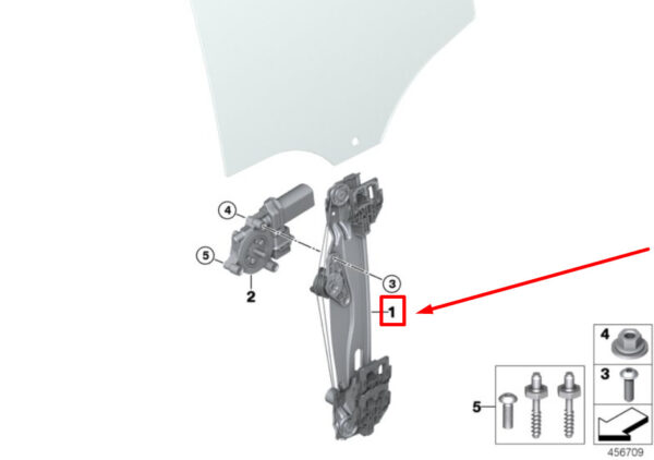 51357490205 - NEW MINI CLUBMAN F54 REAR LEFT DOOR WINDOW REGULATOR 51357490205 7490205 GENUINE