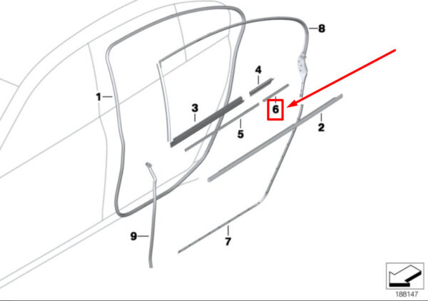51359141416 - NEW BMW 7 F02 RIGHT INTERIOR SHORT SHOULDER TRIM 51359141416 9141416