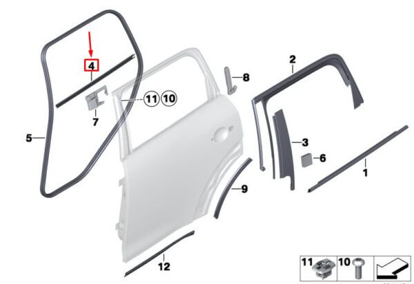 51359800610 - MINI R60 Interior Window Duct Cover Rear Right 51359800610 GENUINE