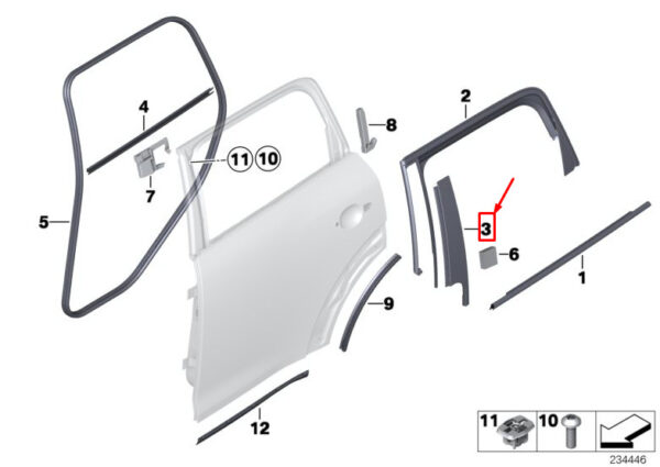 51359800619 - NEW MINI COUNTRYMAN R60 REAR LEFT DOOR COLUMN B COVER 51359800619