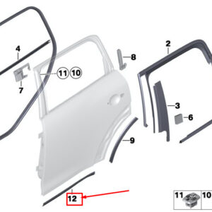 51359808048 - NEW MINI -LANDSMANN R60 REAR RIGHT LOWER DOOR SEAL 9808048 51359808048