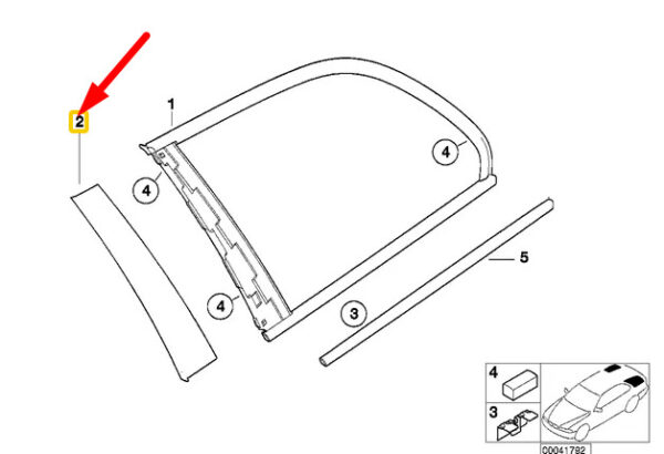 51368209004 - NEW BMW 3 TOURING E46 RIGHT C-COLUMN SIDE WINDOW COVER 51368209004 ORIGINAL