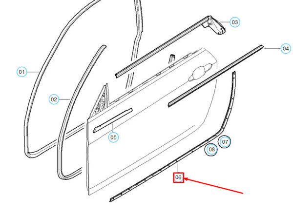 51377164942 - BMW 1 E81 front right door joint gasket 51377164942 7164942 NEW REAL