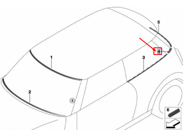 51377300028 - Mini Cooper F56 Retaining Bar for Belt Shape Rear Right 51377300028
