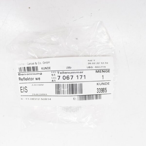 51417067171 - Mini Cooper S R53 Front Door Reflector White 5117067171 7067171 NEW ORIGINAL