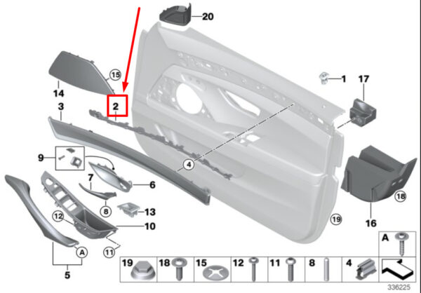 51417225881 - NEW BMW 5 F10 FRONT LEFT DOOR TRIM PANEL BRACKET 51417225881 7225881 ORIGINAL