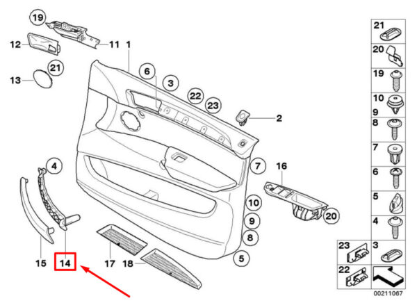 51417226739 - NEW BMW X5 E70 FRONT LEFT DOOR STRAP 51417226739 7226739 ORIGINAL