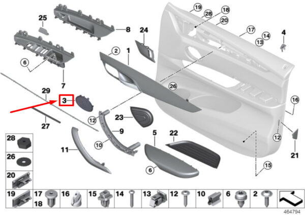 51417368815 - NEW BMW X6 F16 FRONT DOOR PANEL LOUDSPEAKER COVER 7368815 51417368815 ORIGINAL